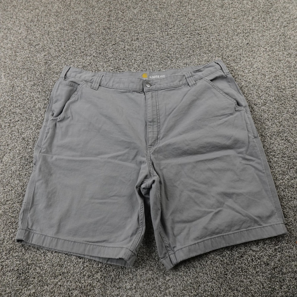Carhartt Shorts Mens 42 Gray Rugged Flex Canvas Loose Cargo Utility Work Stretch